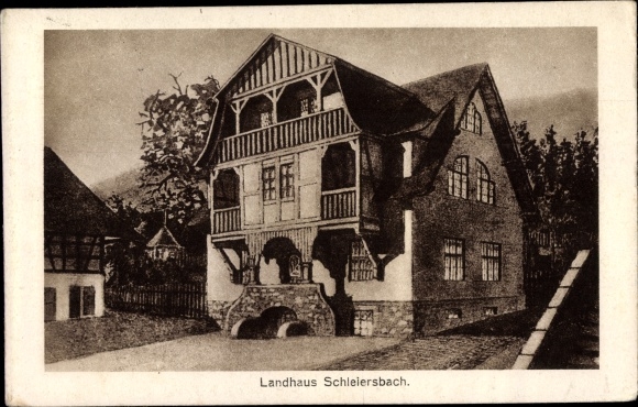 Postcard Franconian Crumbach in the Odenwald, Hof Schleiersbach, owner Heinrich Böhm