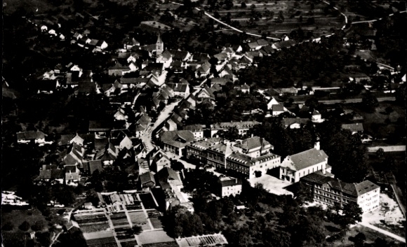 Ak Herten Rheinfelden in Baden, Fliegeraufnahme