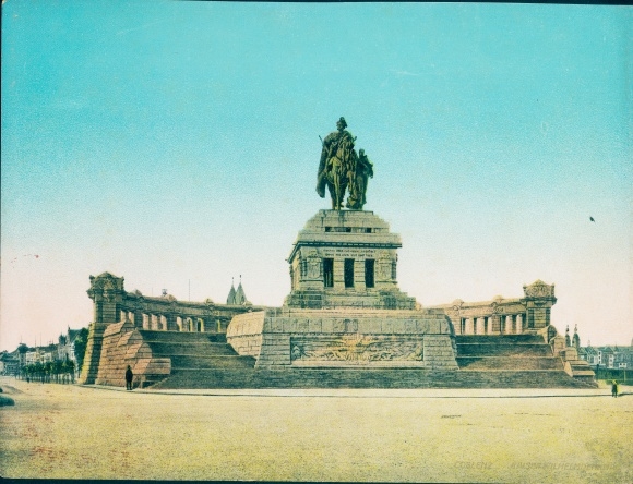 Chromo photo Koblenz, Kaiser Wilhelm monument
