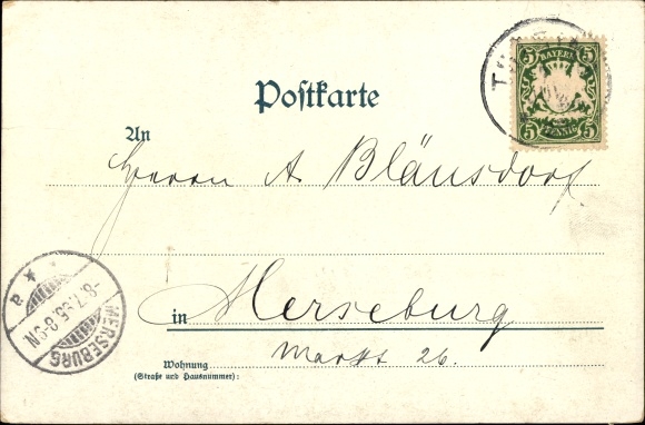 Forerunner Chromo-Litho Tutzing in Upper Bavaria, Hotel Simson, Lake Starnberg, 1895
