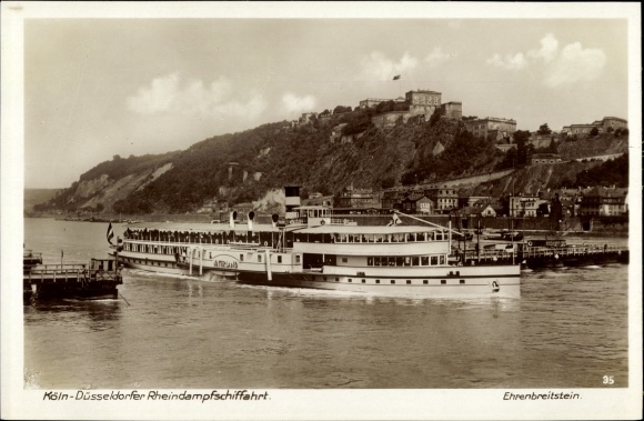 Ak Ehrenbreitstein Koblenz, Salondampfer Vaterland, Köln Düsseldorfer Rheinschifffahrt