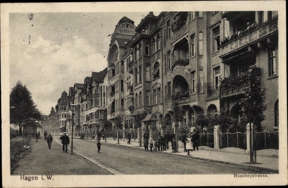 Postcard Hagen in Westphalia, Buscheystrasse
