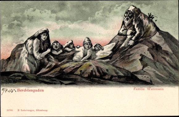 Artist PC Berchtesgaden in Upper Bavaria, Watzmann family, mountain faces