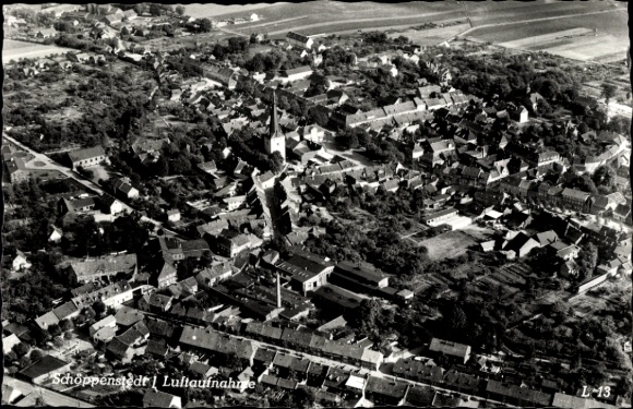 Postcard Schöppenstedt in Lower Saxony, aerial photo