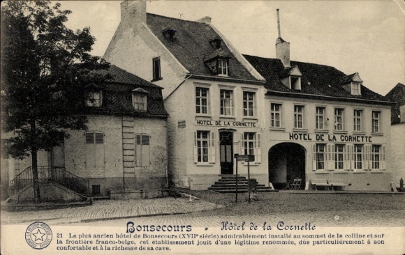 Postcard Bon Secours Bonsecours Péruwelz Hainaut, Hotel de la Cornette, oldest hotel, XVII century