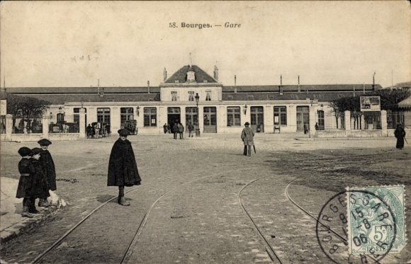 Postcard Bourges-Cher, Gare