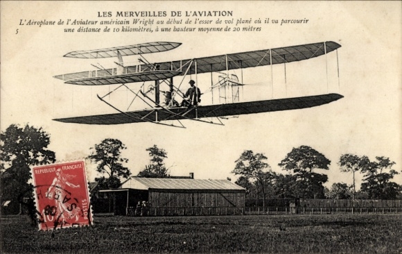 PC La Conquête de l'Air, Aéroplane Wright, aviation pioneer