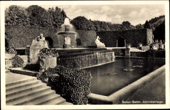 Postcard Baden Baden am Schwarzwald, Gönneranlage