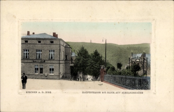 Passepartout Postcard Kirchen an der Sieg, Hauptstrasse, Alexanderhöhe