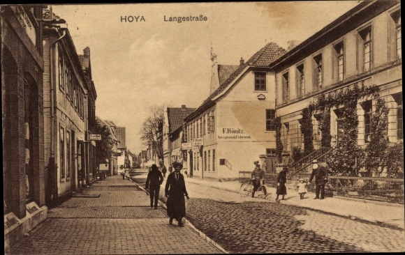 Postcard Hoya on the Weser, Langestraße, pharmacy