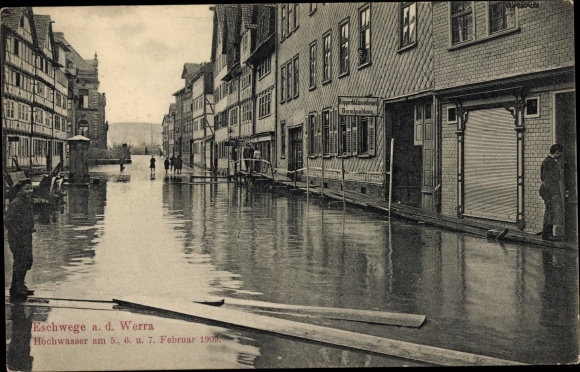 KP Eschwege an der Werra, powódź w lutym 1909, firma Rupprecht & Gassenheimer
