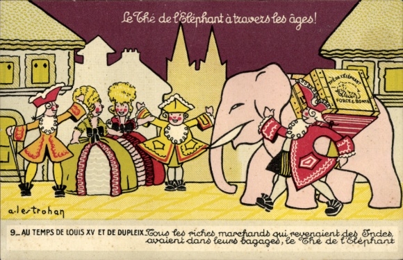 Artist Postcard Trohon, advertising, tea, The de l'Elephant