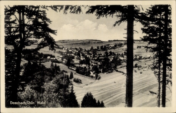 Postcard Deesbach in Thuringia, Panorama