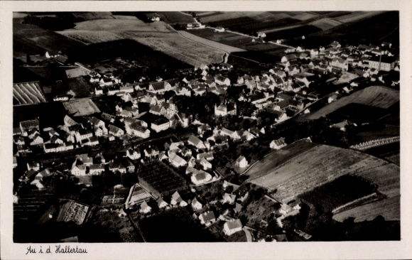 Postcard Au in the Hallertau Upper Bavaria, aerial photograph