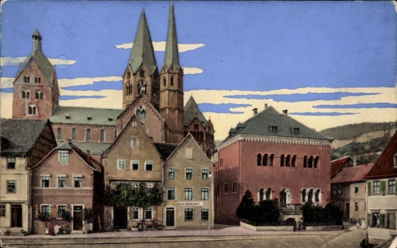 Postcard Gelnhausen in Hessen, Untermarkt, Romanesque House
