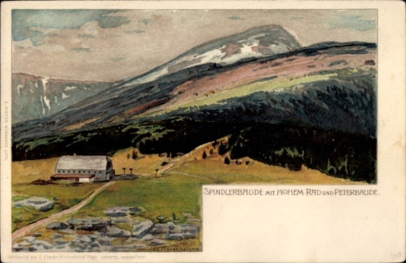 Artist Chromo-Litho Morgenstern, Špindlerův Mlýn Špindlerův Mlýn Giant Mountains, Špindlerův Mlýn, Špindlerův Mlýn