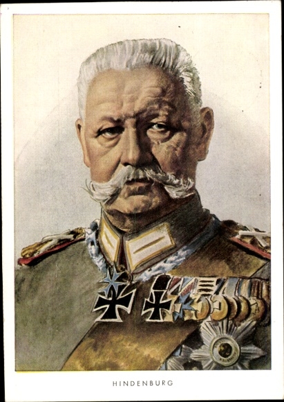 Artist Postcard Bauer, Reich President Paul von Hindenburg, portrait