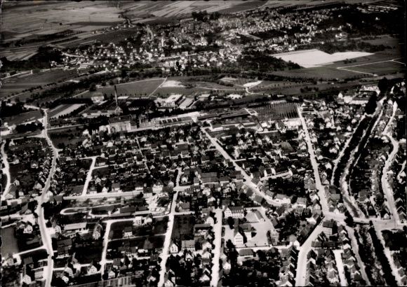 Postcard Wendlingen am Neckar Baden Württemberg, aerial photograph