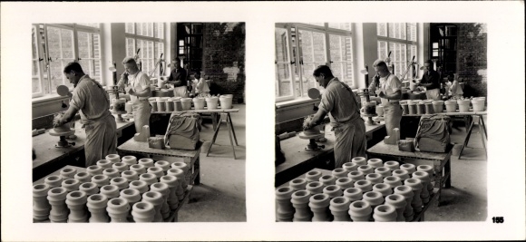 Stereo room image photo &quot;The NS model companies&quot;, No. 465 III/155 Hermsdorf Schomburg Isolatoren Ges.