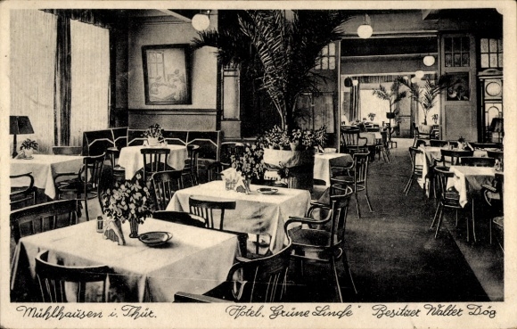 Postcard Mühlhausen in Thuringia, Hotel Grüne Linde
