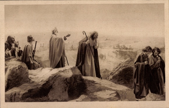PC Oberammergau in Upper Bavaria, Passion Play 1922, Jesus weeps over Jerusalem