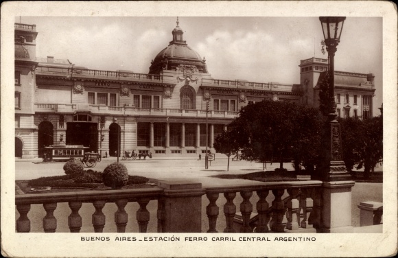 Briefkaart Buenos aires Argentinië, Estacion Ferro Carril Centrale Argentino