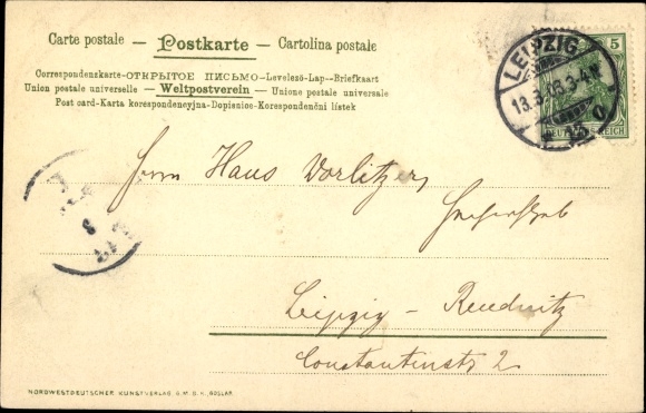 Artist Postcard Wencke, S., Worpswede in Lower Saxony, late afternoon