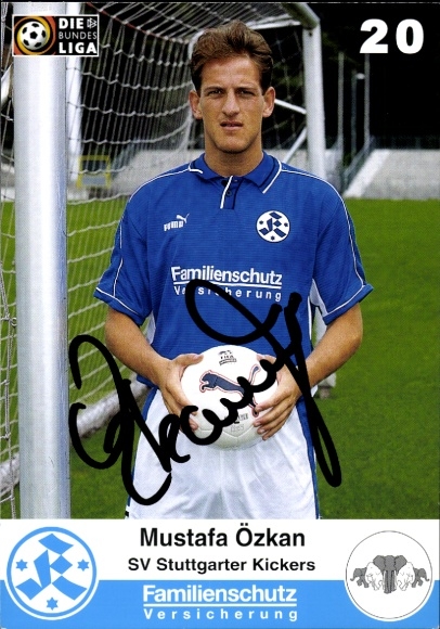 Autograph card footballer Mustafa Özkan, SV Stuttgarter Kickers, autograph
