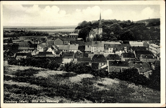 Postcard Oderberg in the Mark, view from the Geisberg