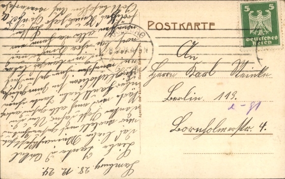 Artist Postcard Hamburg Mitte Horn, The Rough House, Poem