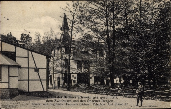 Postcard Zwiebusch Gosen Neu Zittau in Brandenburg, Berlin Switzerland, inn Hermann Gärtner