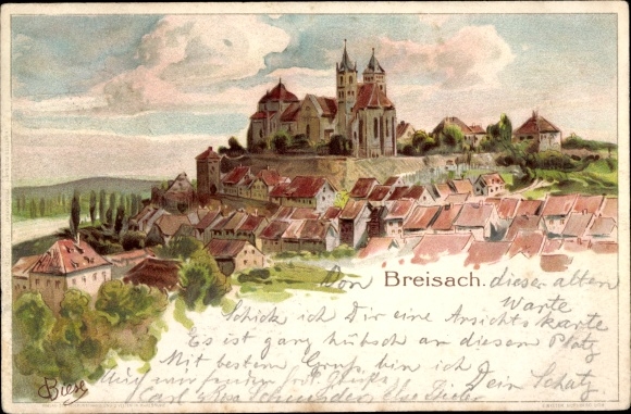 Artist Chromo-Litho Biese, C., Breisach am Oberrhein, general view