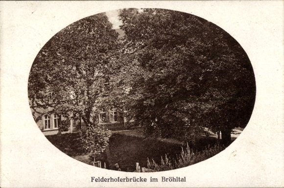 Postcard Felderhoferbrücke Bröleck Ruppichteroth North Rhine Westphalia, Hotel and Pension Linke