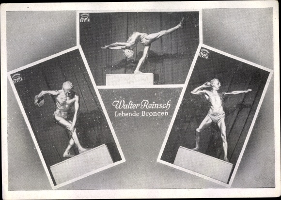 Postcard Walter Reinsch, Living Bronzes