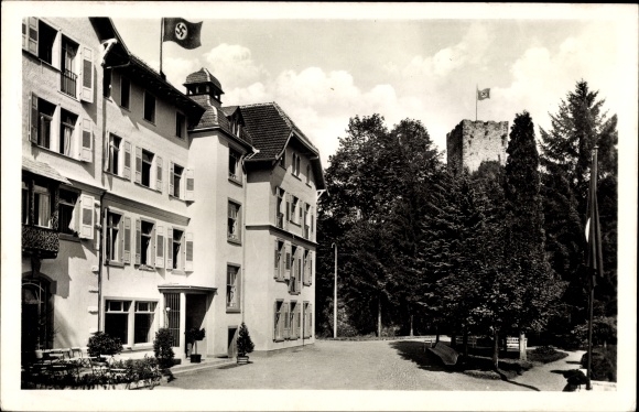 Postcard Hornberg im Schwarzwald, district school of the NSDAP, office for civil servants, district of Baden