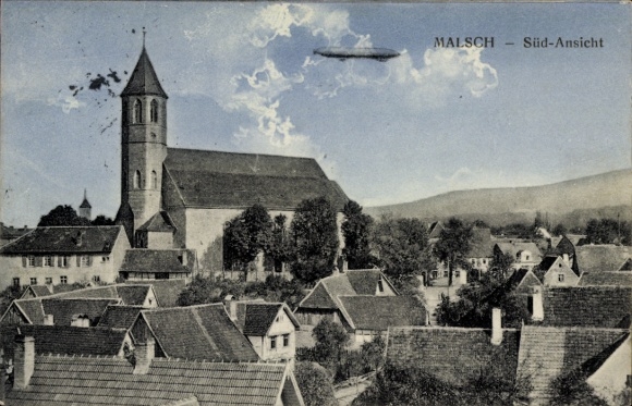PC Malsch in Baden, south view, Zeppelin