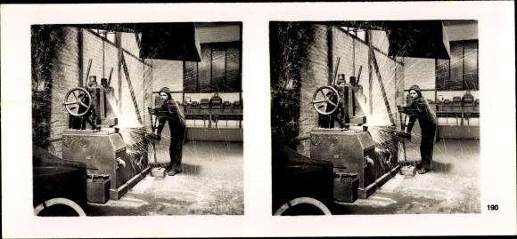 Stereo room image photo NS model companies 1937-38 No. 500 III/190 tube welding plant G. Kuntze Bochum