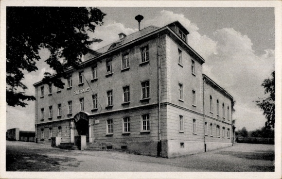 Ak Ohorn Saksen, stadhuis met Ratskeller, straatbeeld