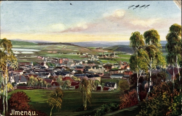 Artist PC Ilmenau in Thuringia, panorama from the place