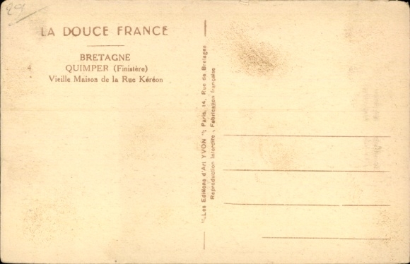 Postcard Quimper Finistère, Vieille Maison de la Rue Kereon