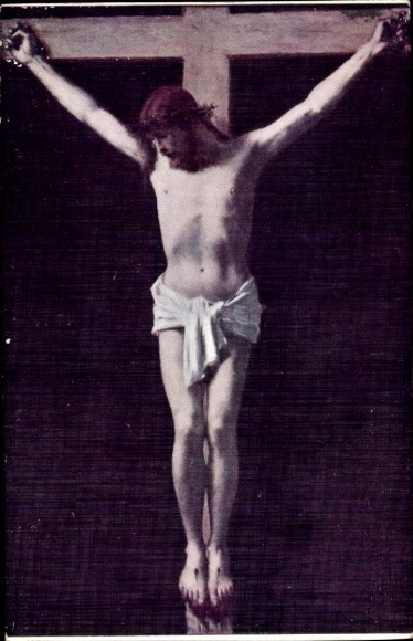 Artist Postcard Henner, Christ on the Cross