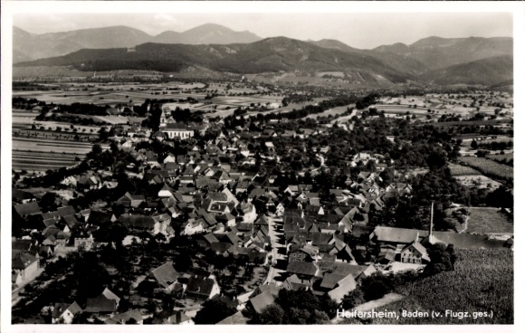Postcard Heitersheim in the Black Forest, aerial photograph