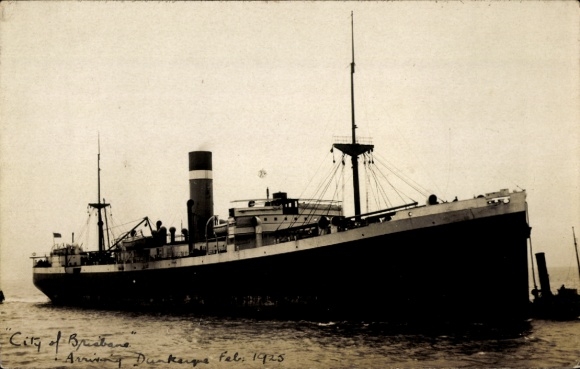Ak Dunkerque Dunkirk North, schip Stad Brisbane