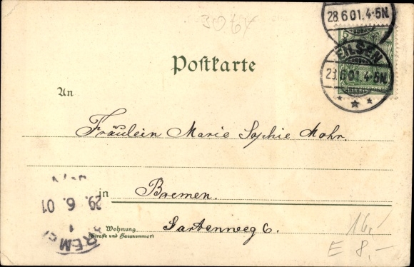 Chromo-Litho Bad Eilsen Lower Saxony, Bains du Marais