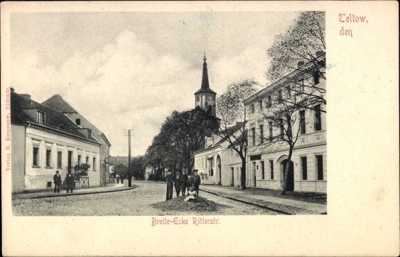 Ak Teltow in Brandenburg, Breite Straße hoek Ritterstraße