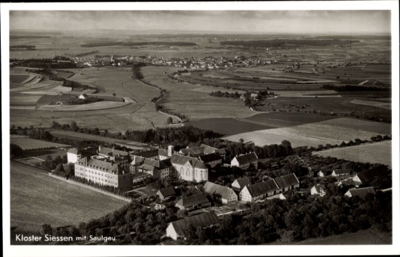 Ak Siessen Bad Saulgau, Kloster, Fliegeraufnahme