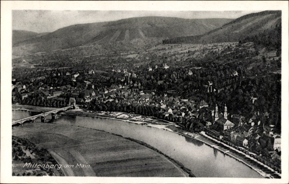 Postcard Miltenberg am Main Lower Franconia, aerial photograph