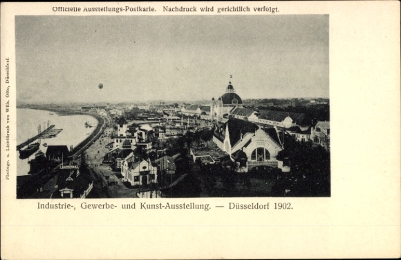 Postcard Düsseldorf am Rhein, Industrial and Trade Exhibition 1902