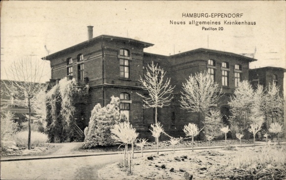 Postcard Hamburg Nord Eppendorf, General Hospital, Pavilion 20