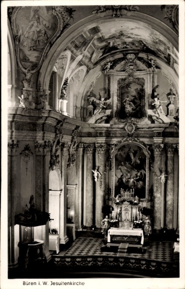 Ak Büren in Westfalen, jezuïetenkerk, interieur